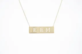 Cutout Name Bar Necklace