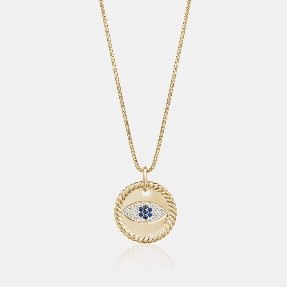 Diamond Evil Eye Medallion