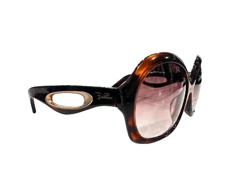 Emilio Pucci Oversized Tortoise Shell Round Sunglasses for Effortless Chic Style