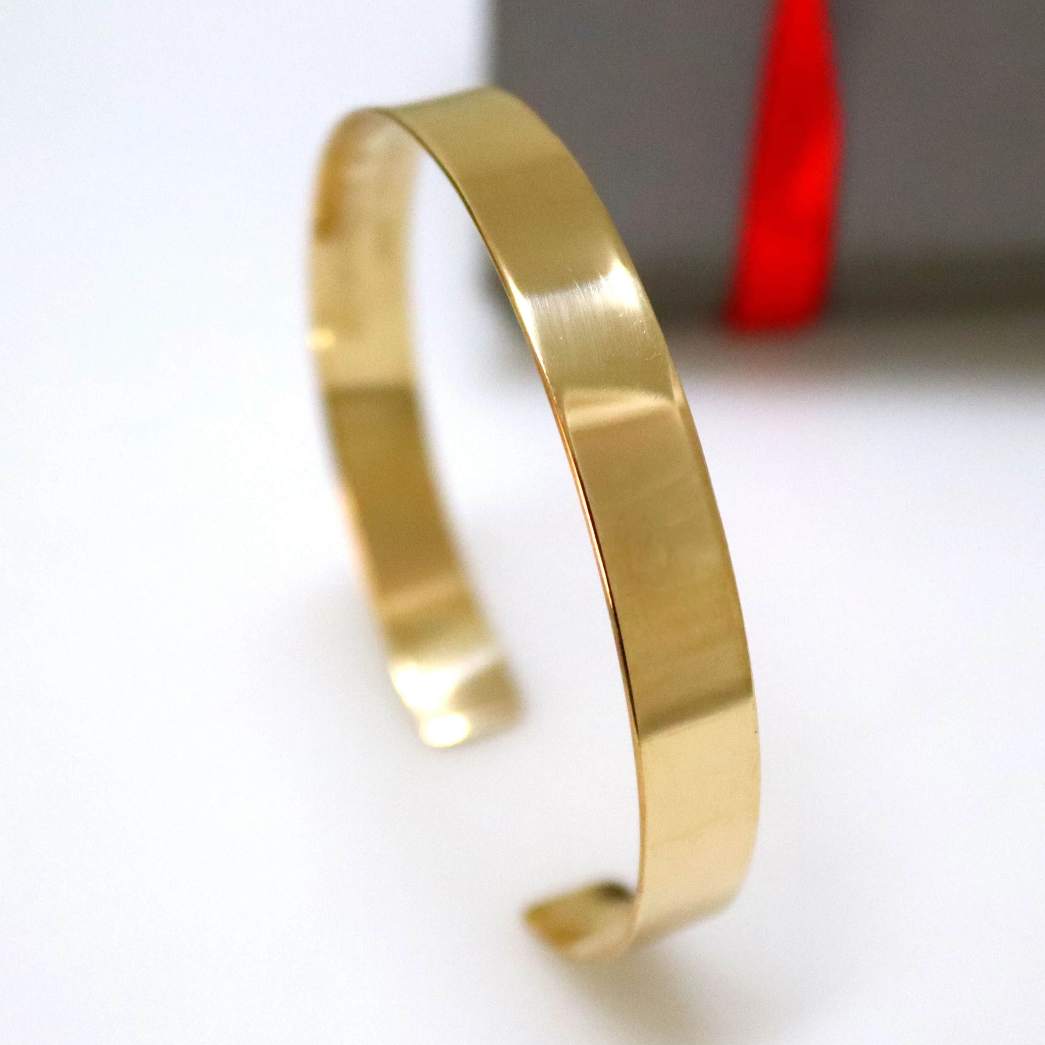 Engraved Gold Cuff - Personalized Bracelet for Her