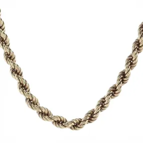 Estate 14k Yellow Gold 6.2mm Rope Chain 23.5 Necklace