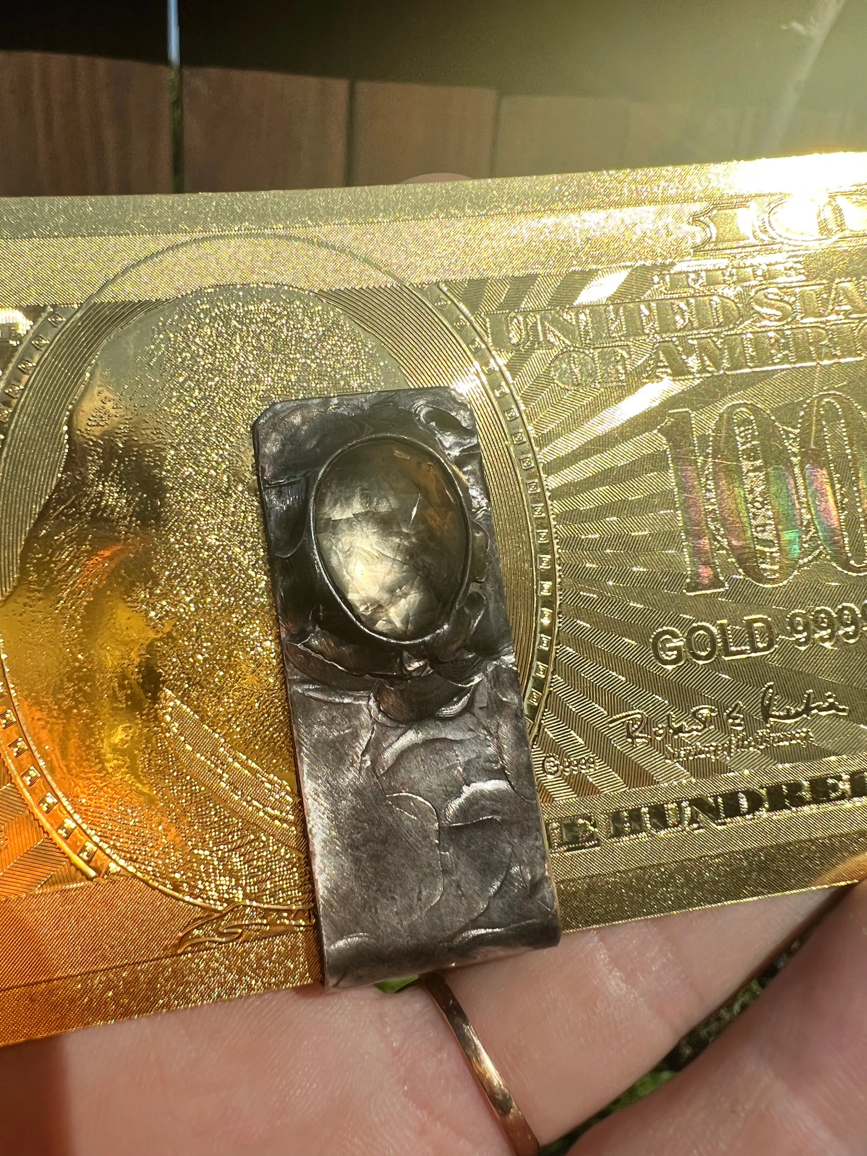 Faceted Smoky Citrine Money Clip no.2