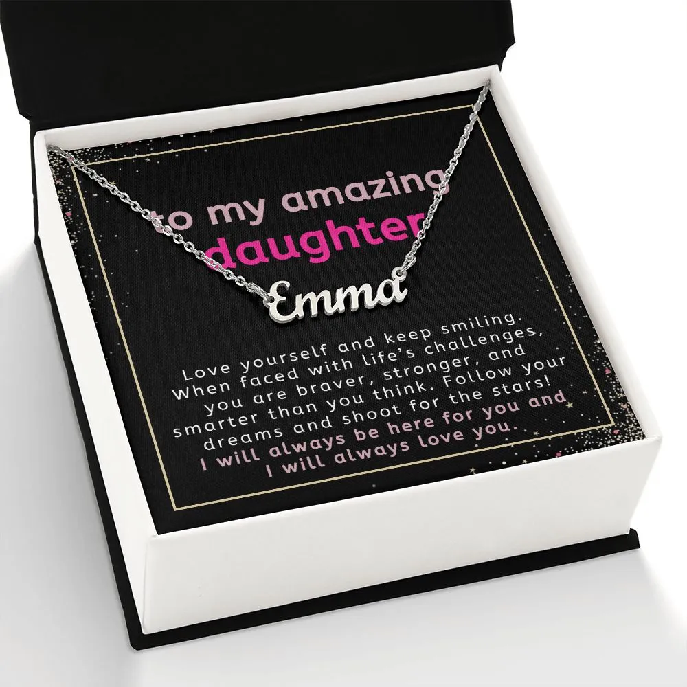 Follow Your Dreams For Daughter Custom Name Necklace From Mom or Dad