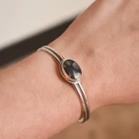 Fossil Jasper Cuff Bracelet - Silversmith Bangle - Natural Fossil - Jasper Bracelet