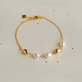 Gold Bean Pearl Bracelet