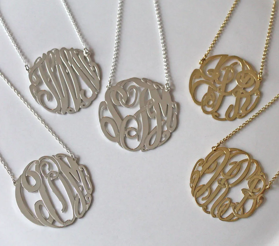 Gold Monogram Necklace - Big Slim