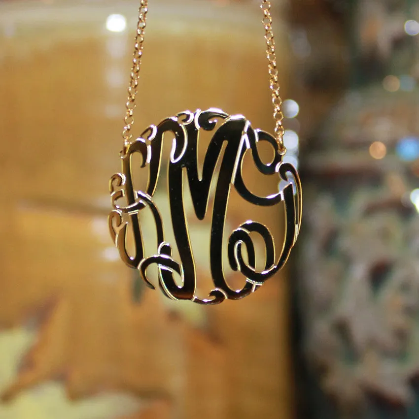 Gold Monogram Necklace - Big Slim