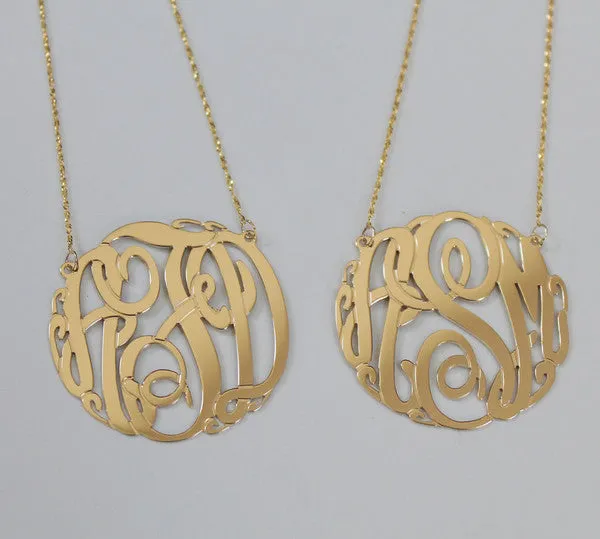 Gold Monogram Necklace - Big Slim