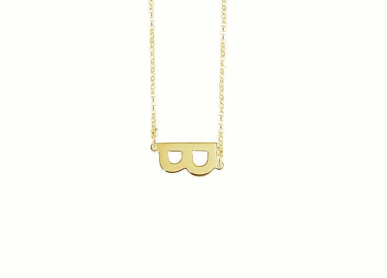 Gold Sideways Initial Necklace