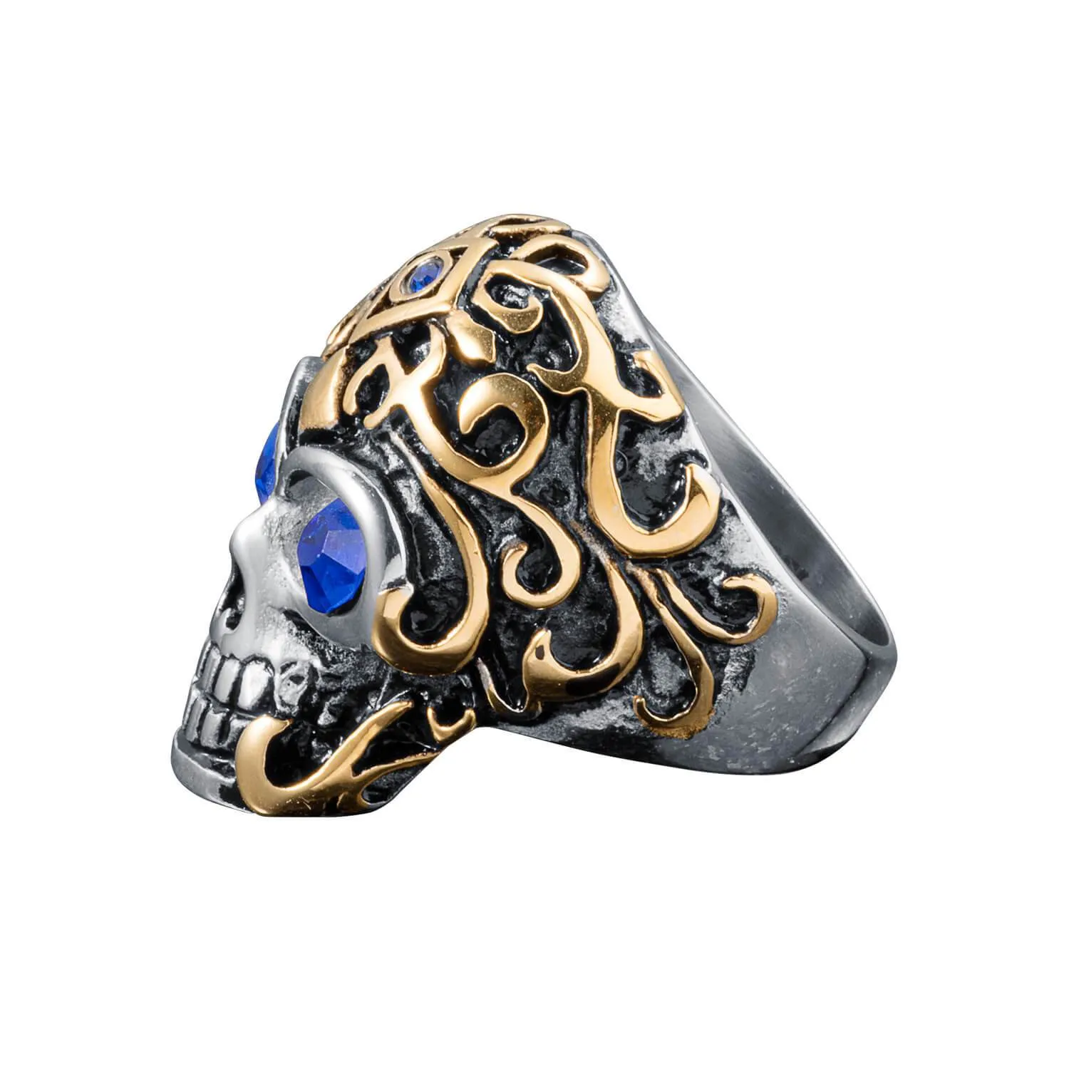 Gothic Midnight Skull Ring