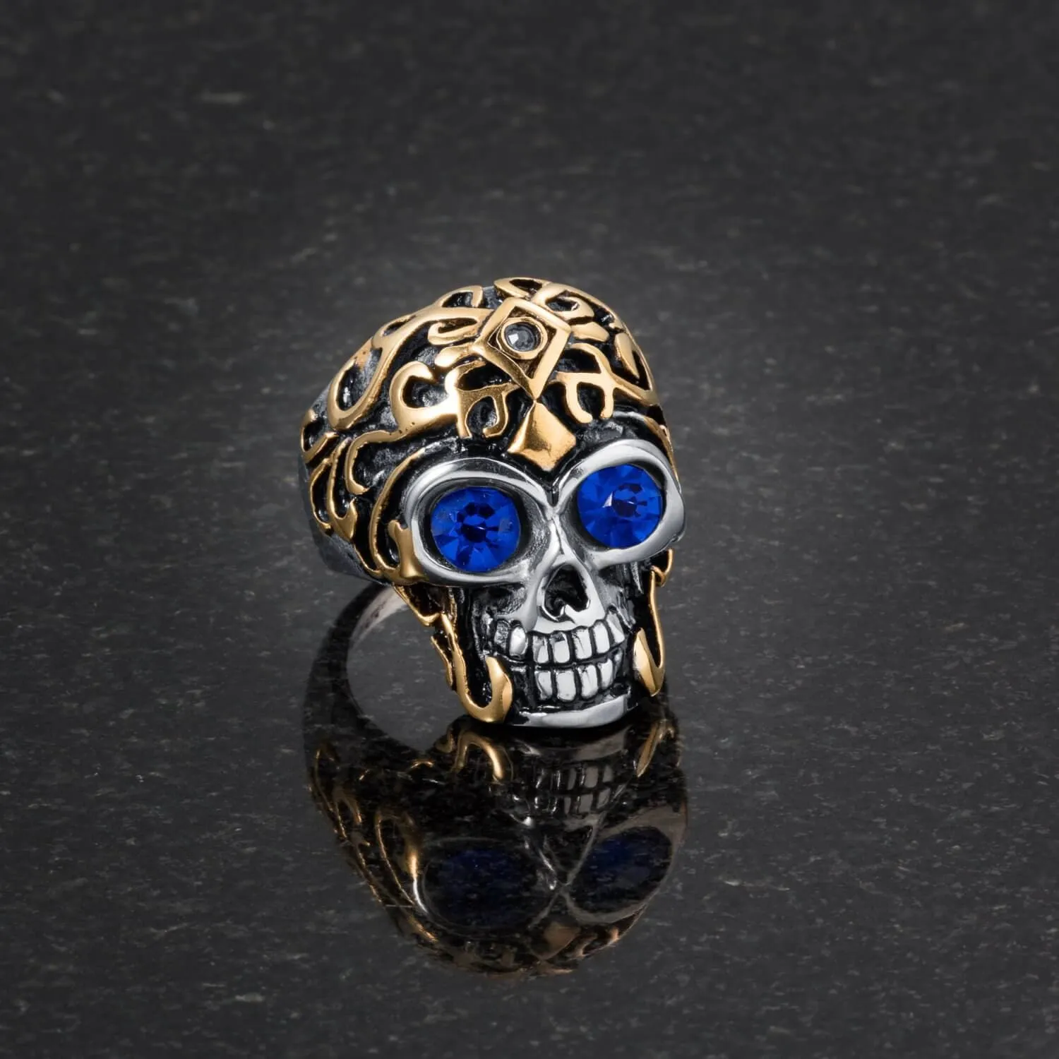 Gothic Midnight Skull Ring