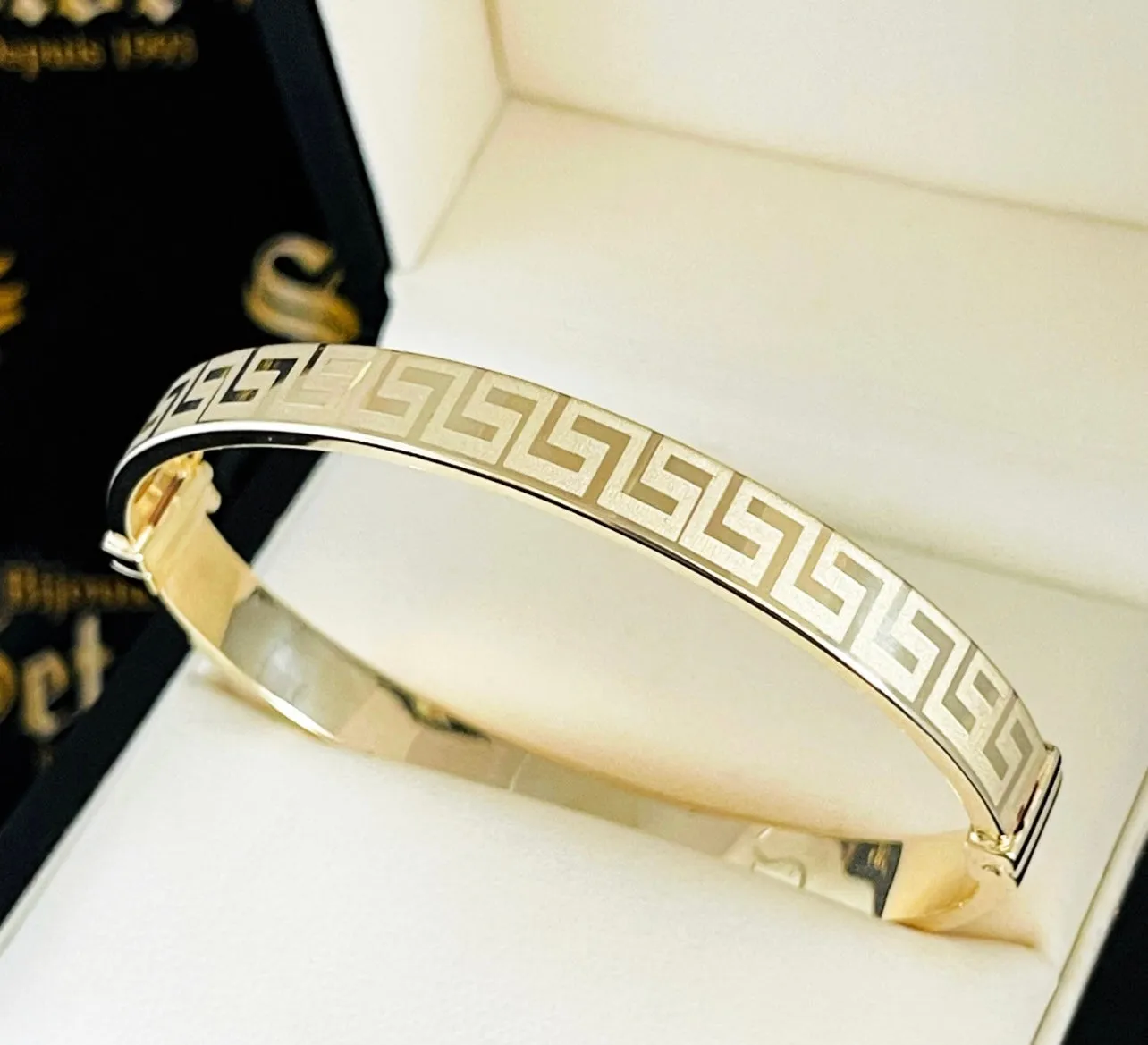 Greek key bangle