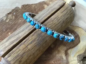 Handmade Turquoise & Sterling Bangle Bracelet