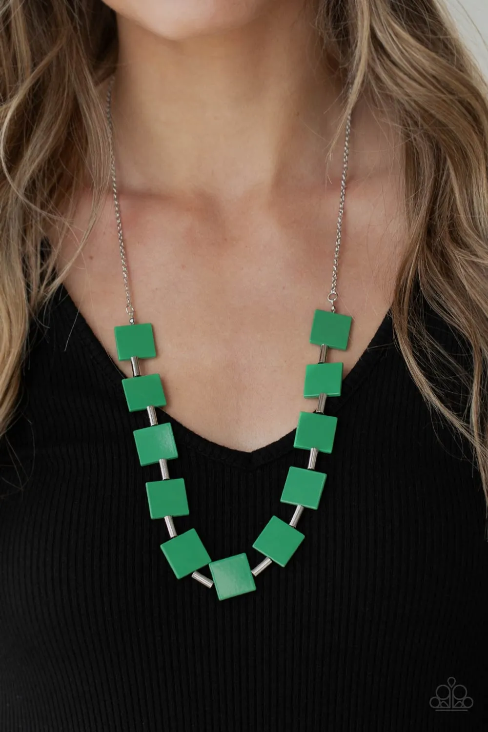 Hello, Material Girl - Green Paparazzi Necklace