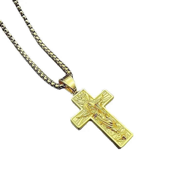 Hip Hop Messiah Cross Gold Pendant