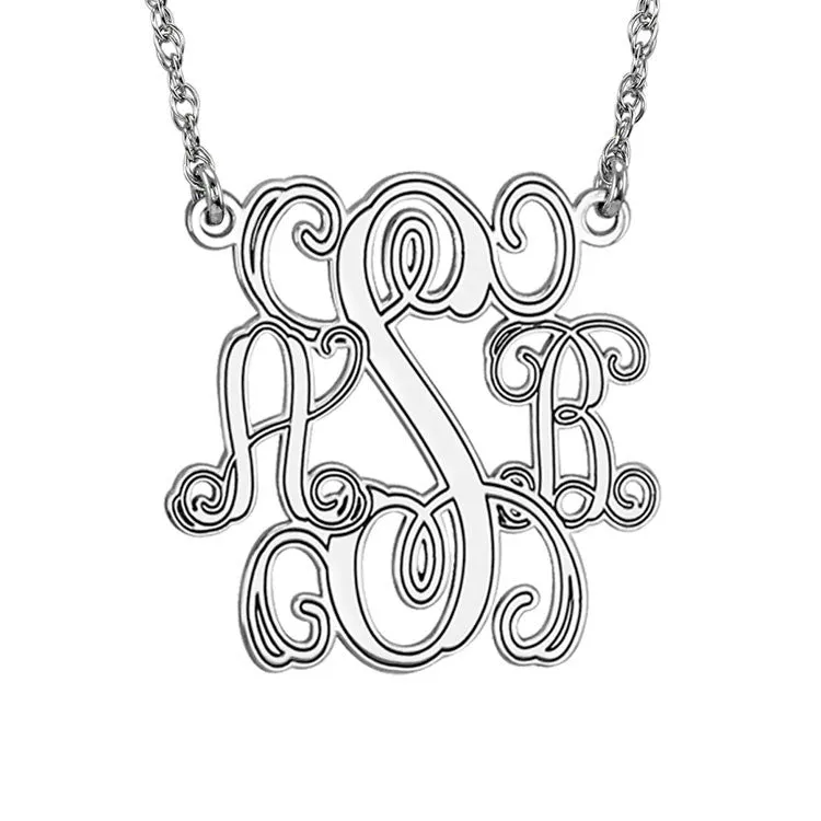 Interlocking Script Monogram Necklace