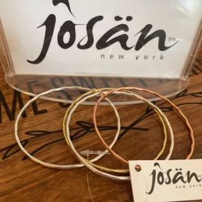 Josan Set of 4 Rose, Gold, 2 Silver Bangle Set