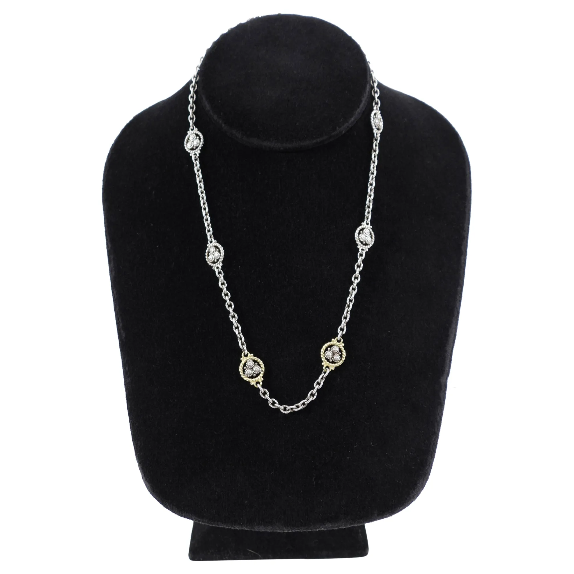 Judith Ripka Sterling Silver Station Necklace