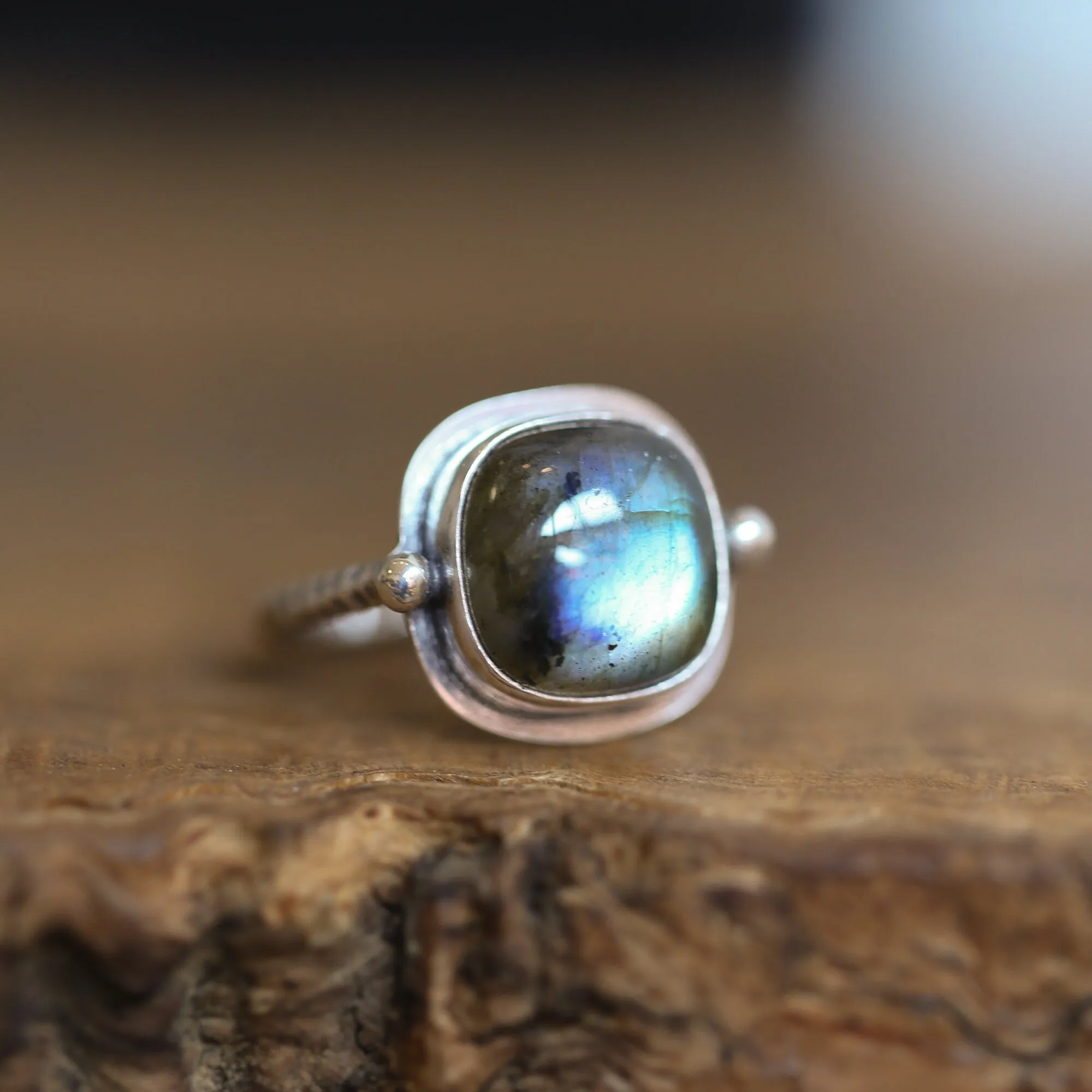 Labradorite Chelsea Ring - .925 Sterling Silver - Labradorite Ring - Silversmith Ring