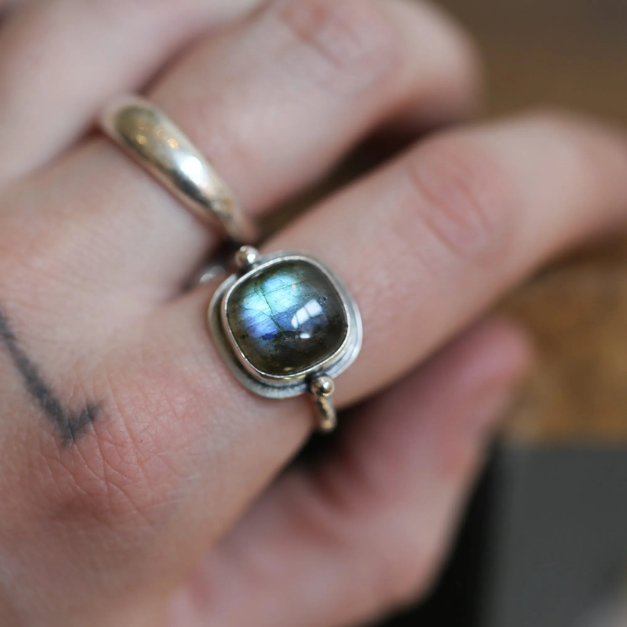 Labradorite Chelsea Ring - .925 Sterling Silver - Labradorite Ring - Silversmith Ring