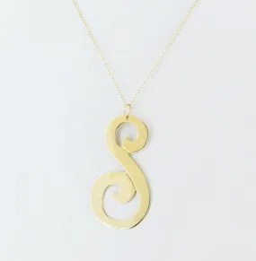 Large Gold Initial Necklace