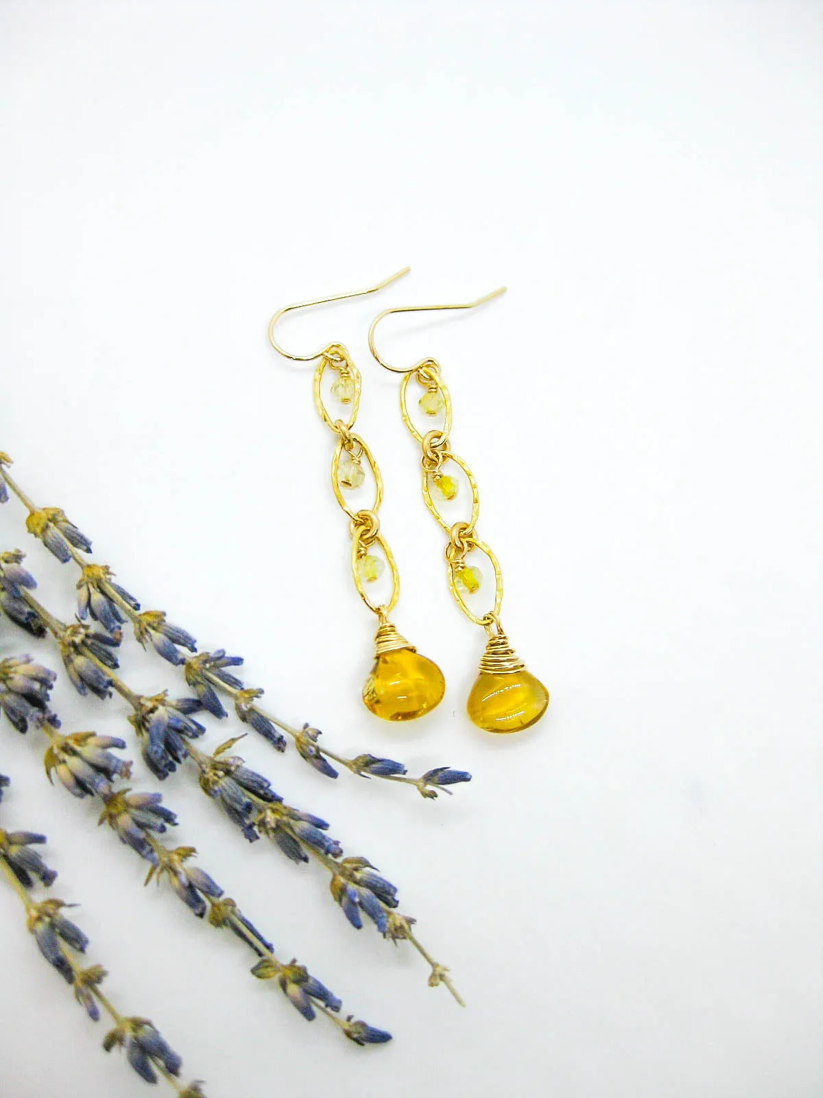 Lilac: Citrine Earrings - e737