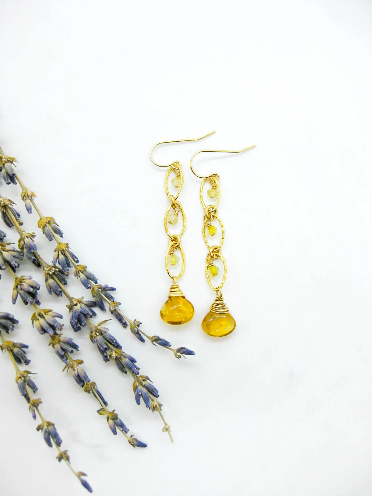 Lilac: Citrine Earrings - e737