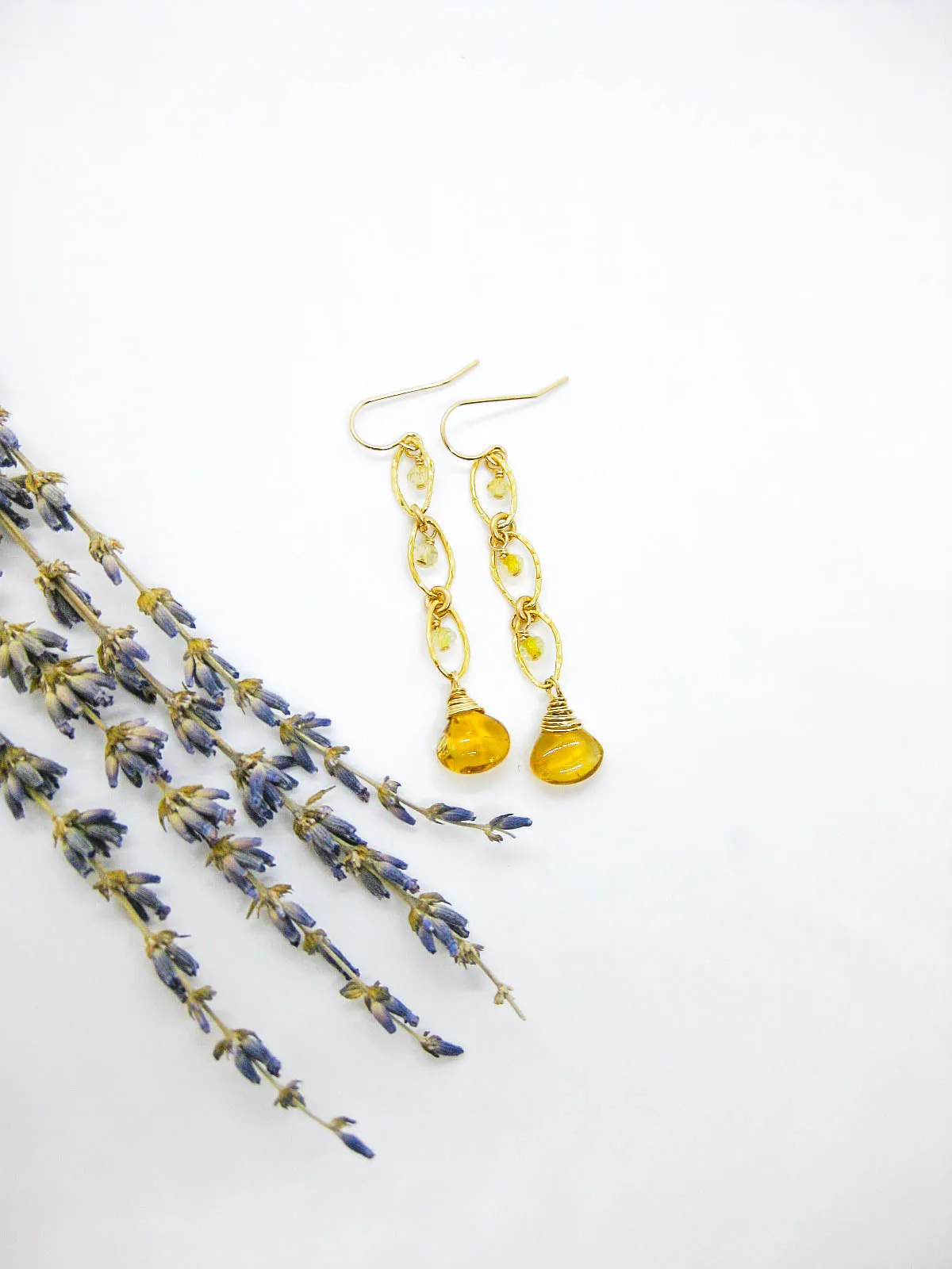 Lilac: Citrine Earrings - e737