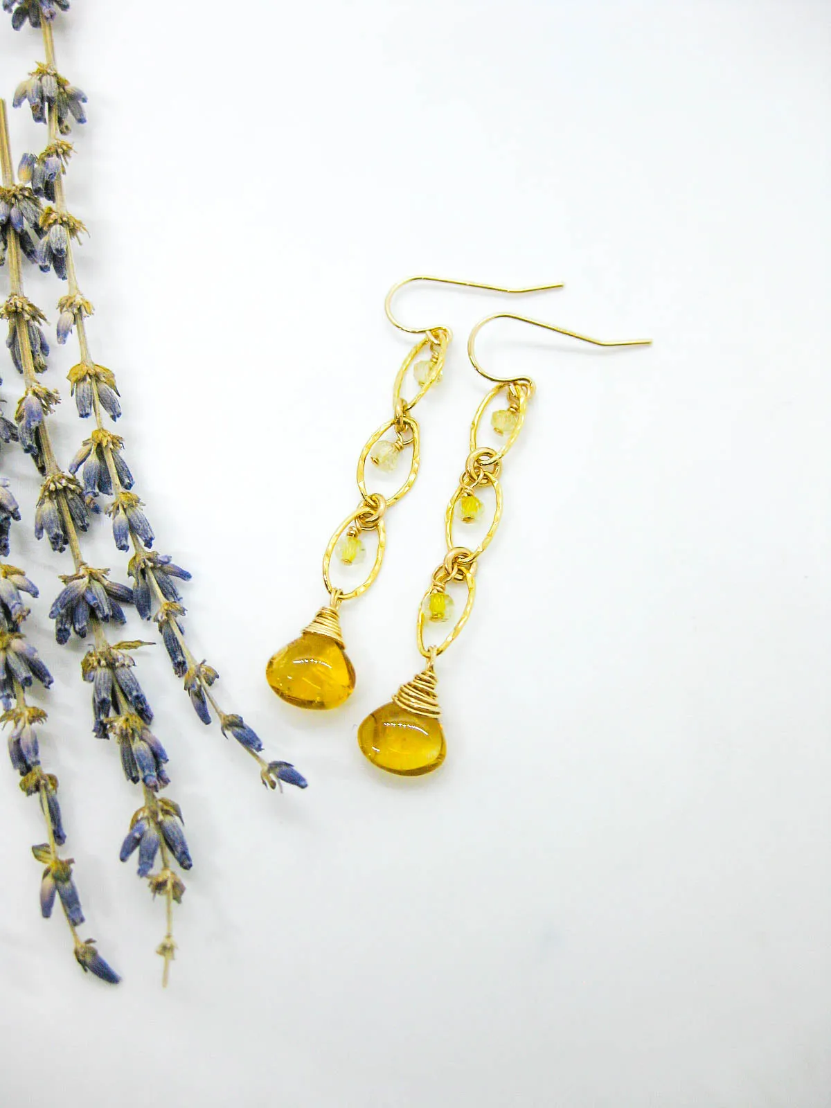 Lilac: Citrine Earrings - e737