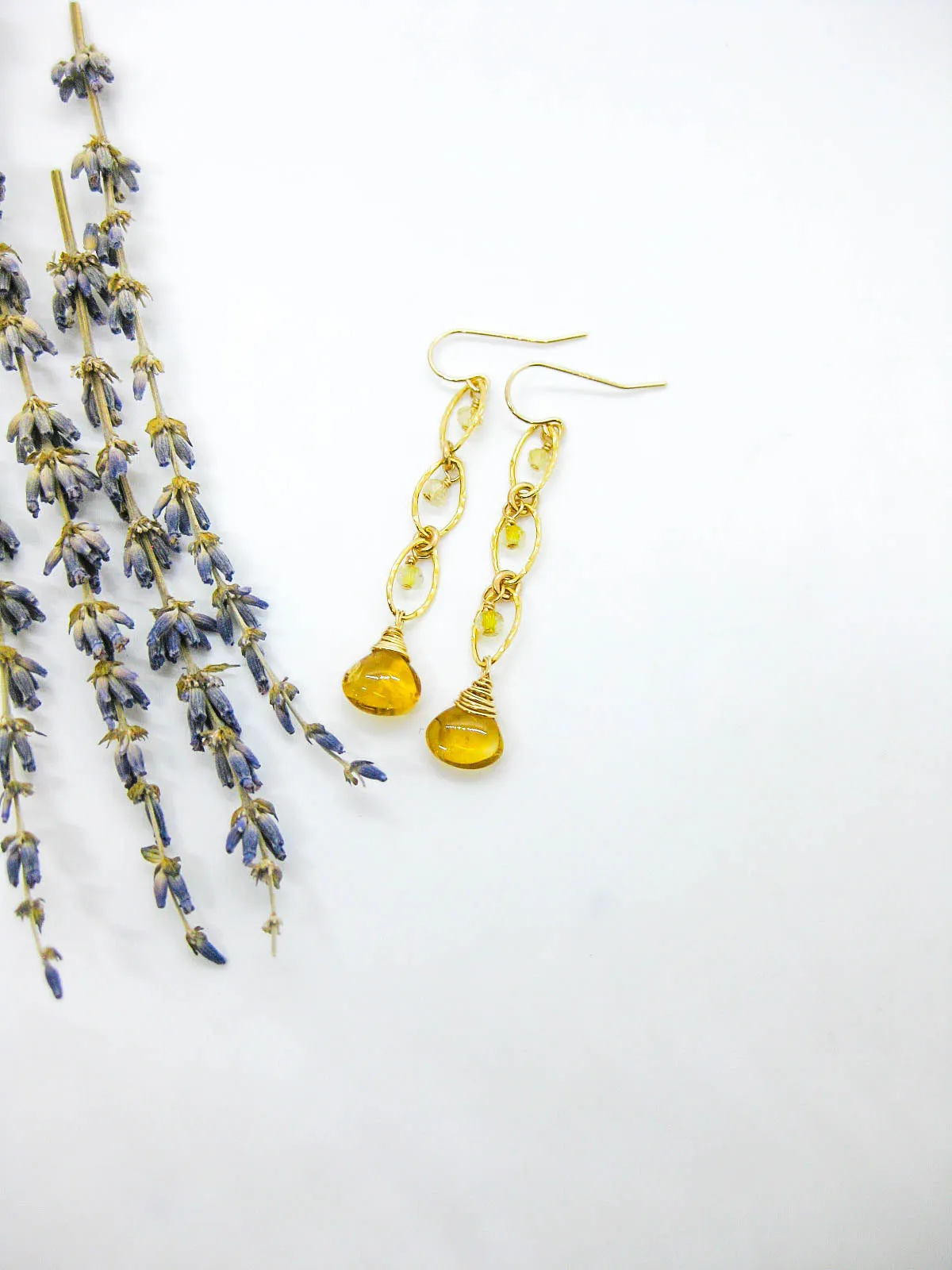 Lilac: Citrine Earrings - e737