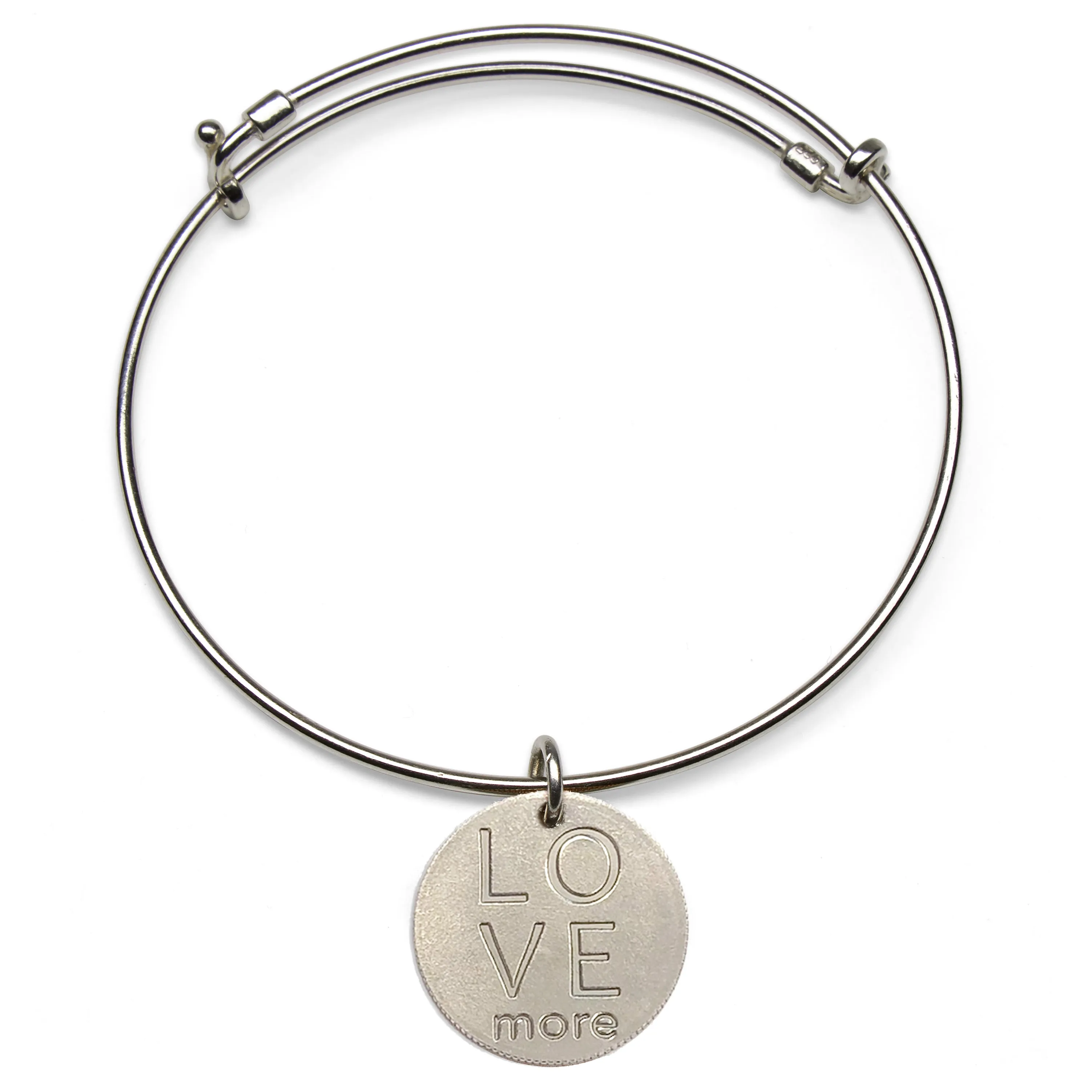 Mariamor Love More Quarter Adjustable Bangle, Sterling Silver