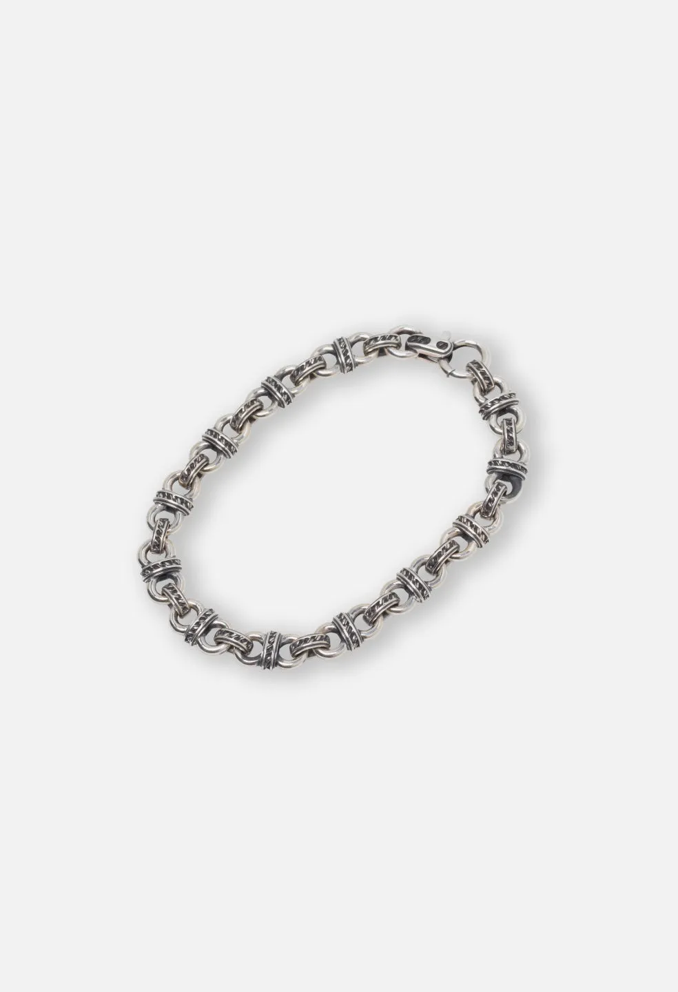 M.A.R.S Etched Chain Link Bracelet / Silver