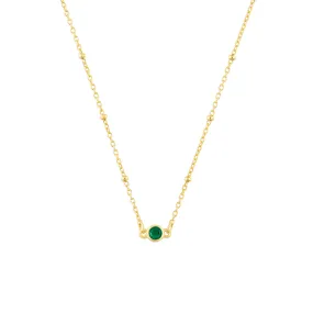 MAY BIRTHSTONE NECKLACE GOLD