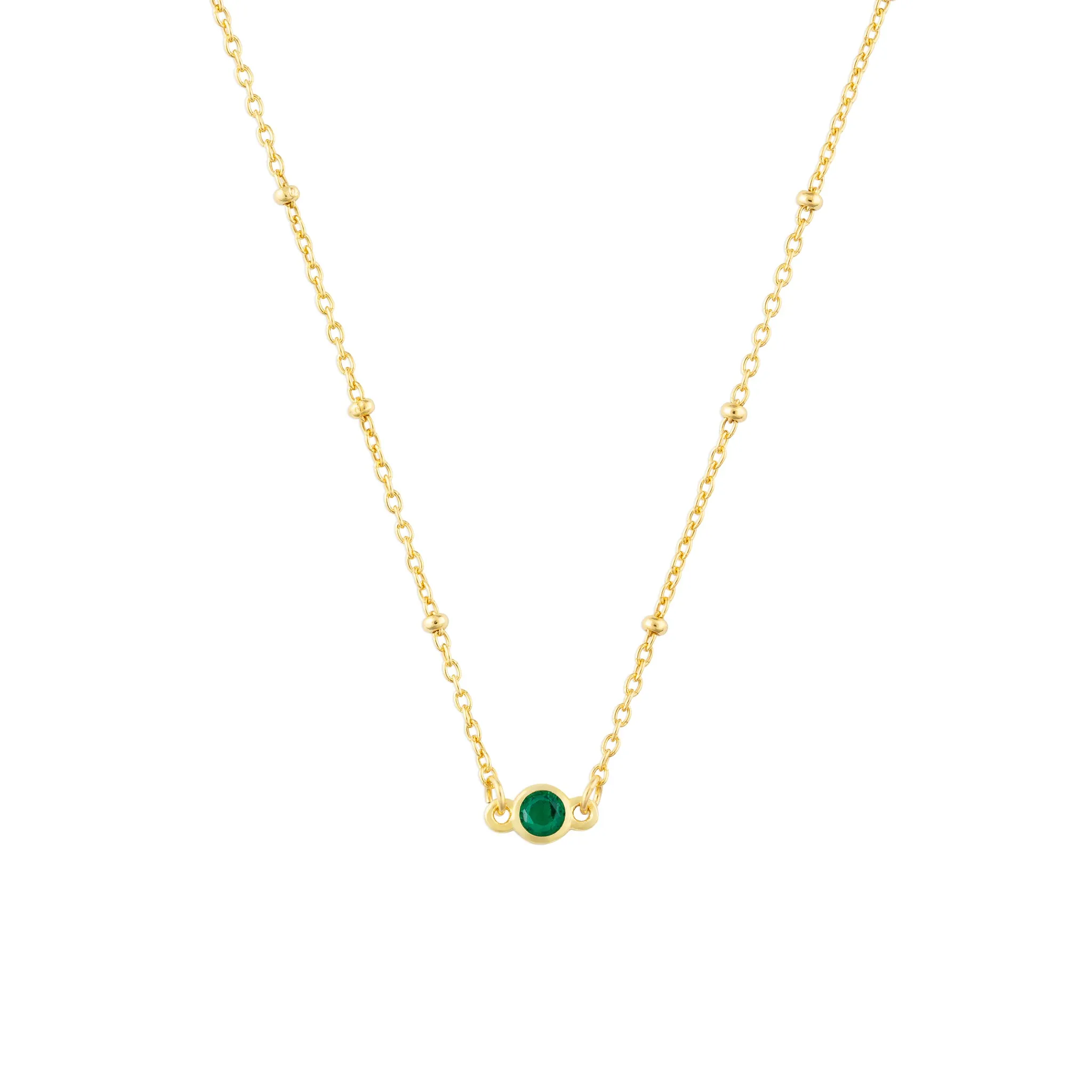 MAY BIRTHSTONE NECKLACE GOLD