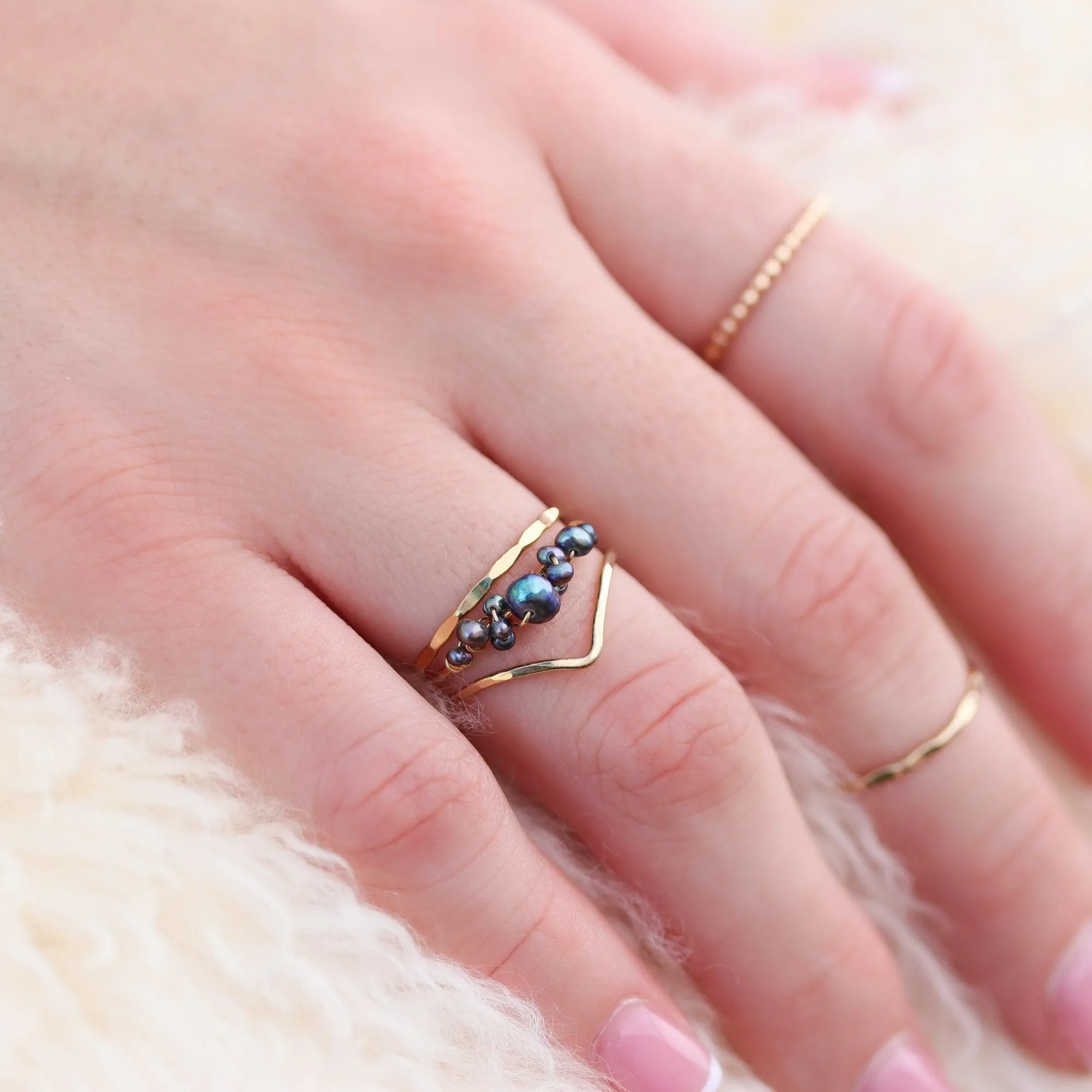 Mini Hammered Chevron Bands