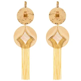 Mother of Pearl Double Drop Earrings by Satellite Paris