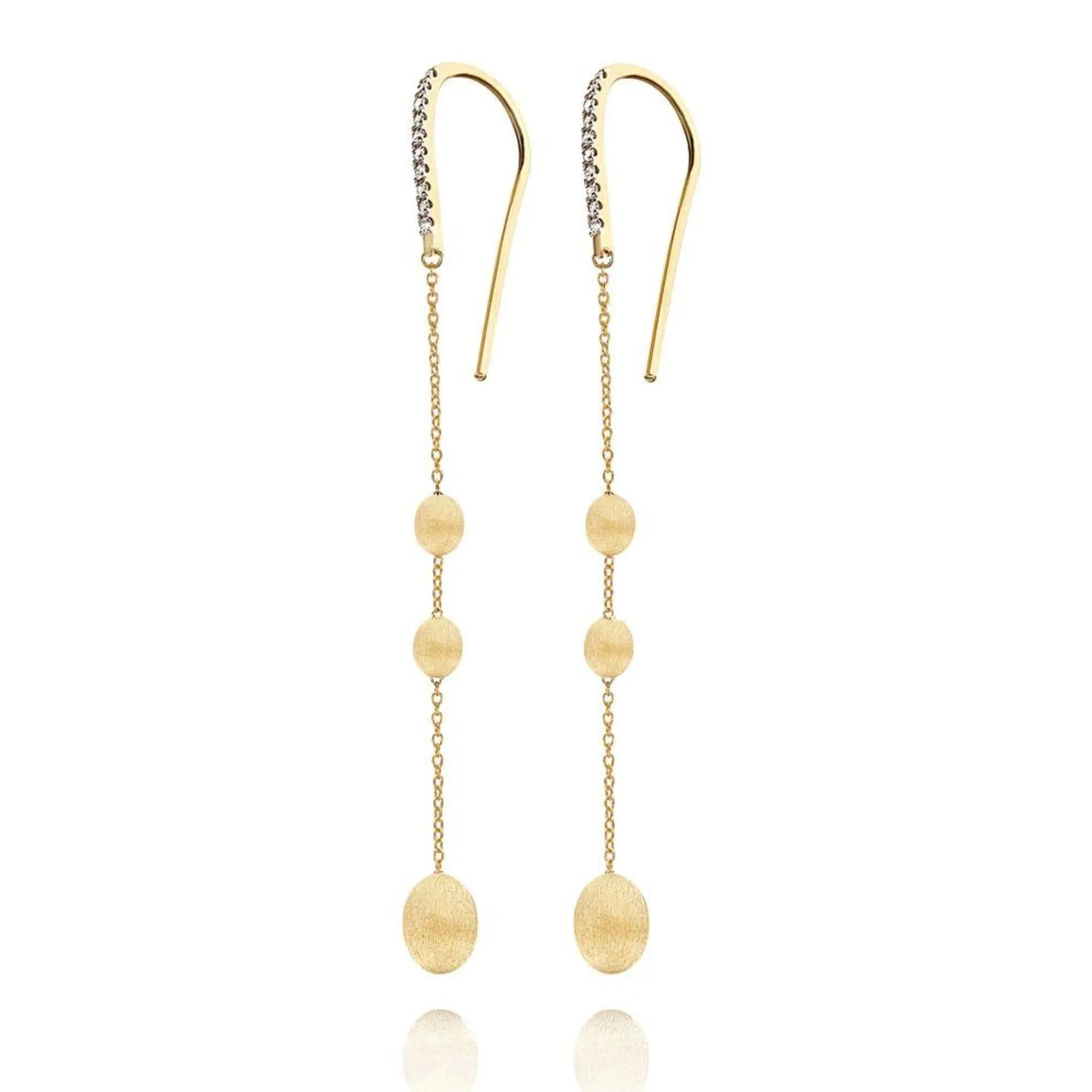 NANIS DANCING IN THE RAIN ELITE 18K YELLOW GOLD DIAMOND SOFFIO DROP EARRINGS