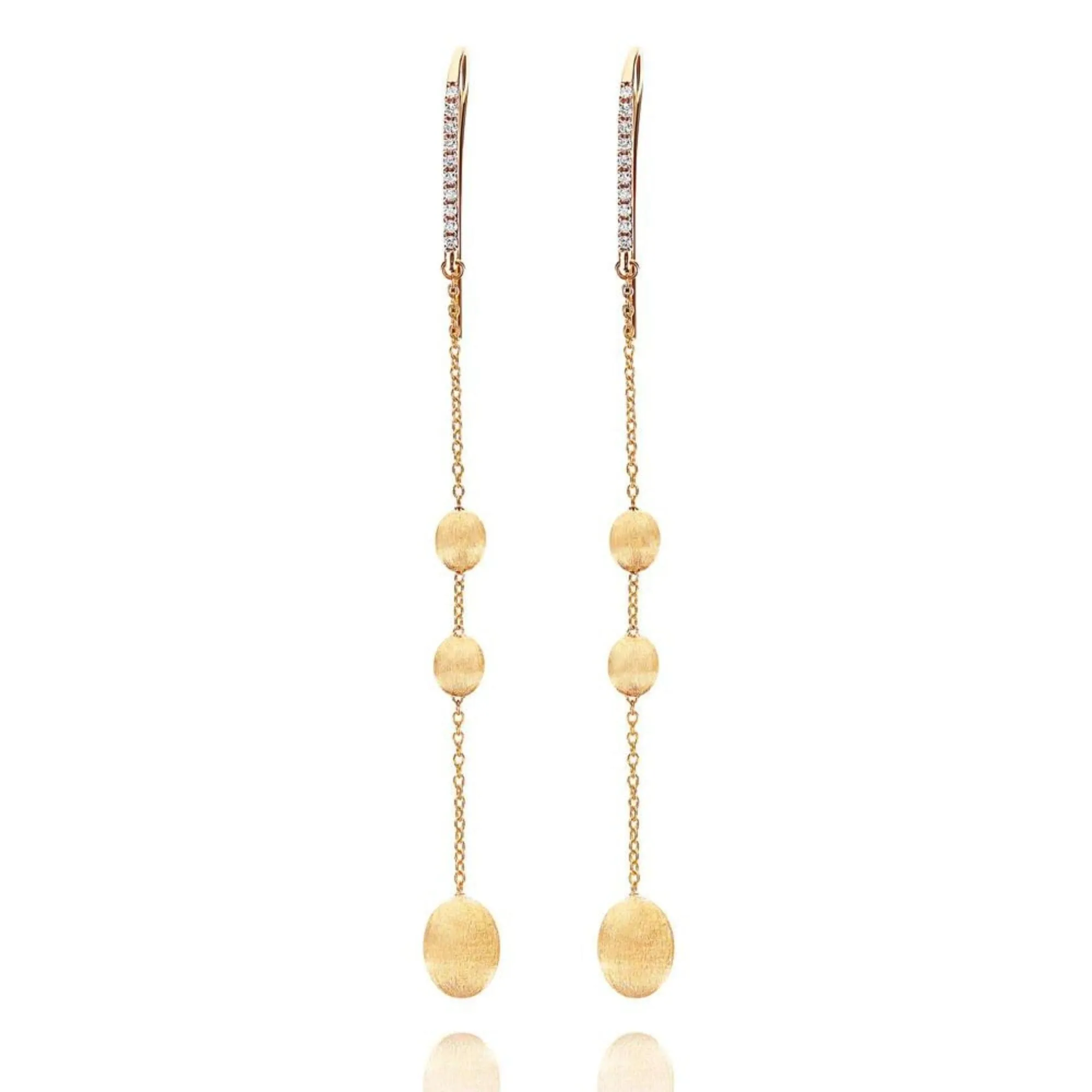 NANIS DANCING IN THE RAIN ELITE 18K YELLOW GOLD DIAMOND SOFFIO DROP EARRINGS