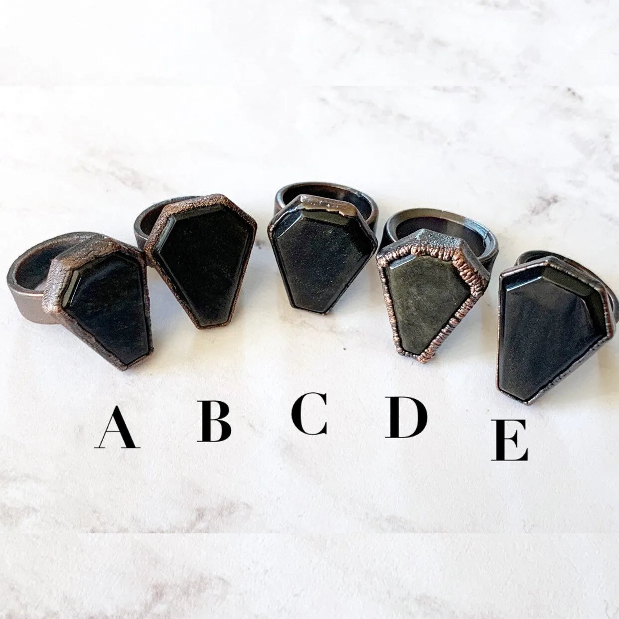 Obsidian coffin ring