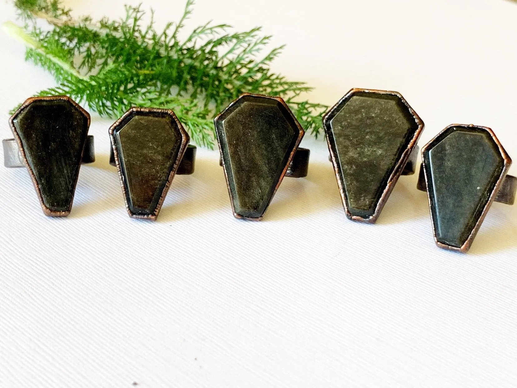 Obsidian coffin ring