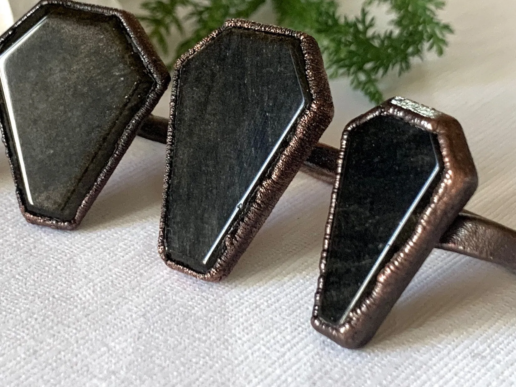 Obsidian coffin ring