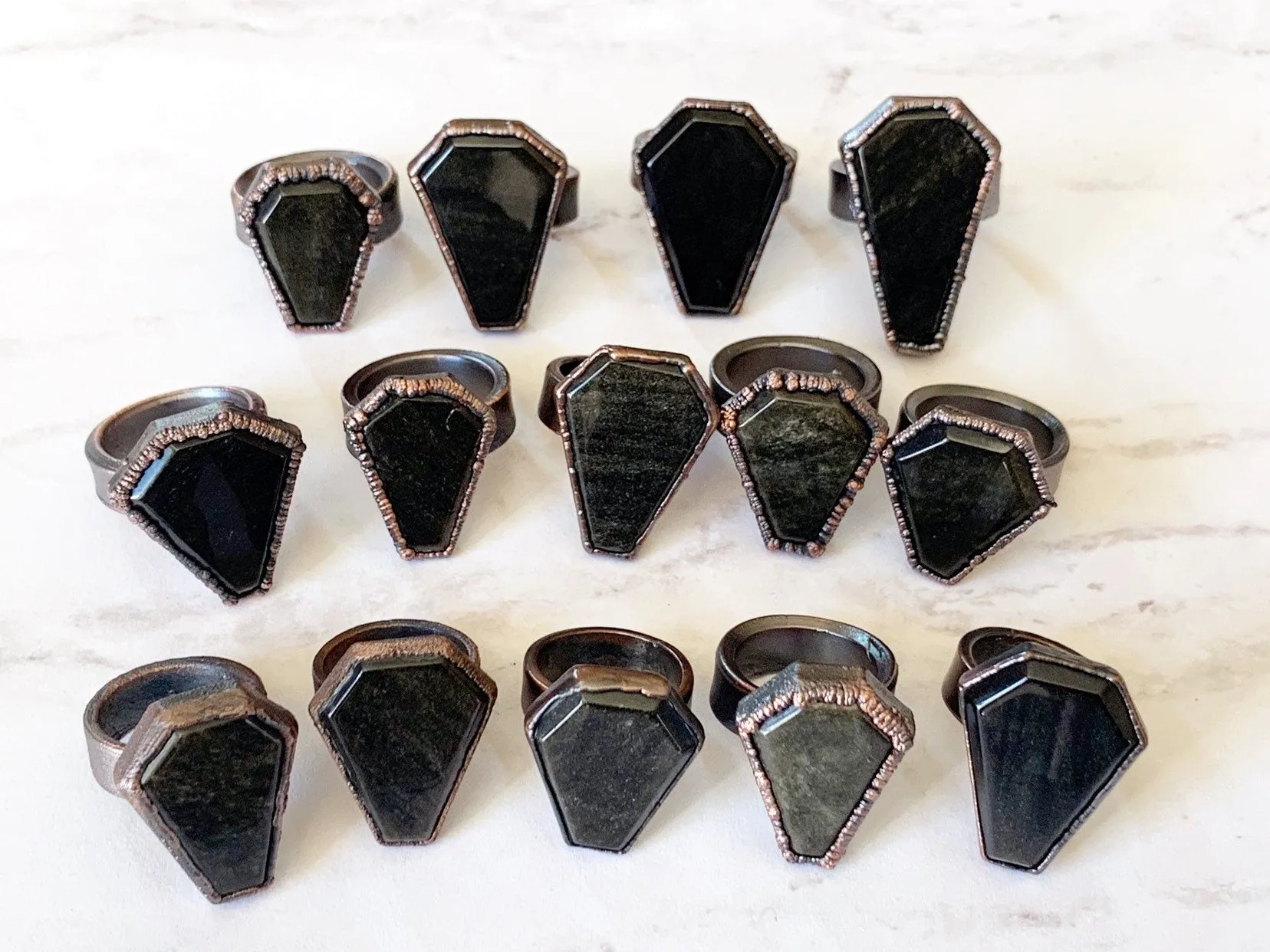 Obsidian coffin ring