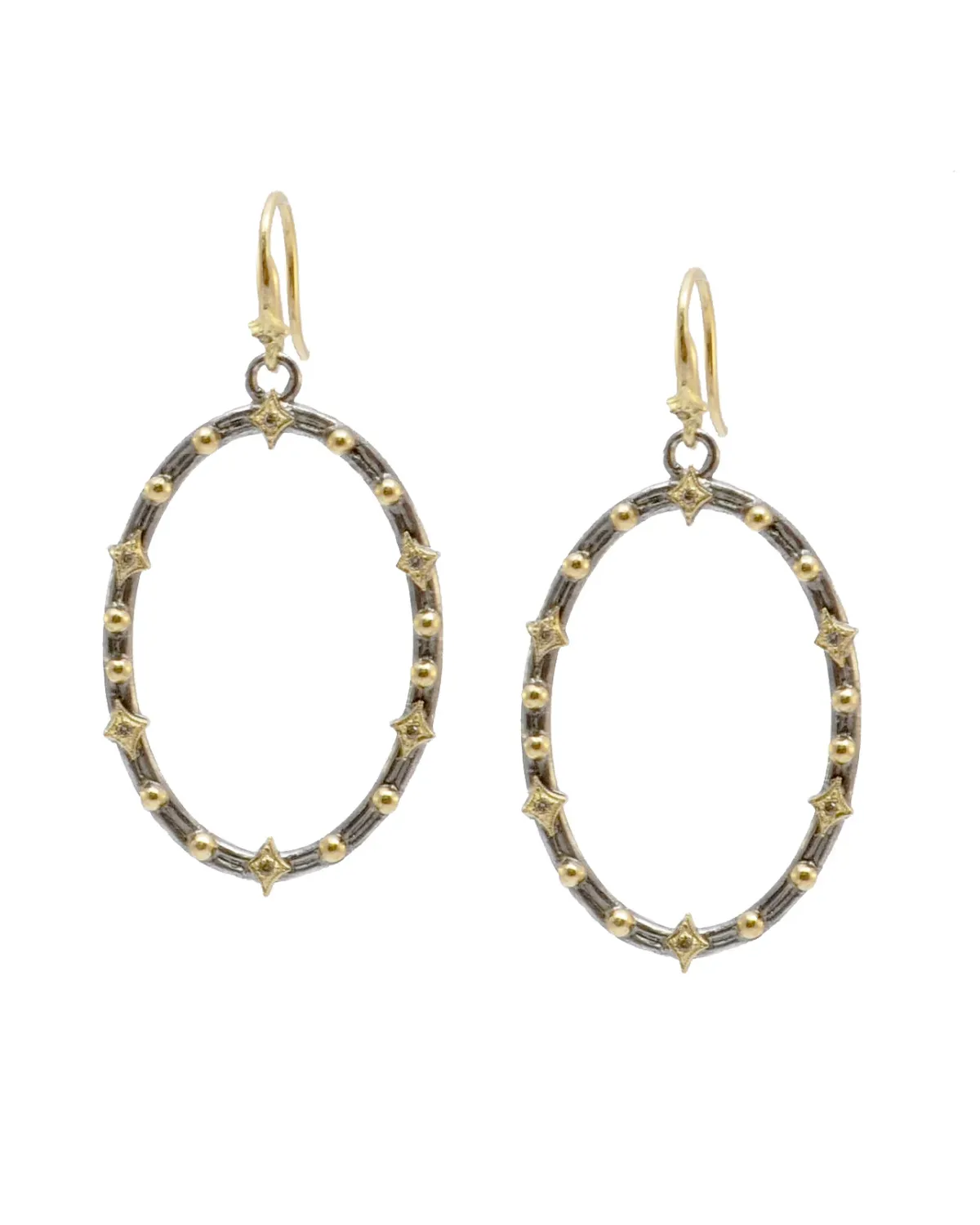 Open Oval Crivelli Drop Earrings (18k)