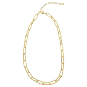 Paper Clip Chain Necklace gold