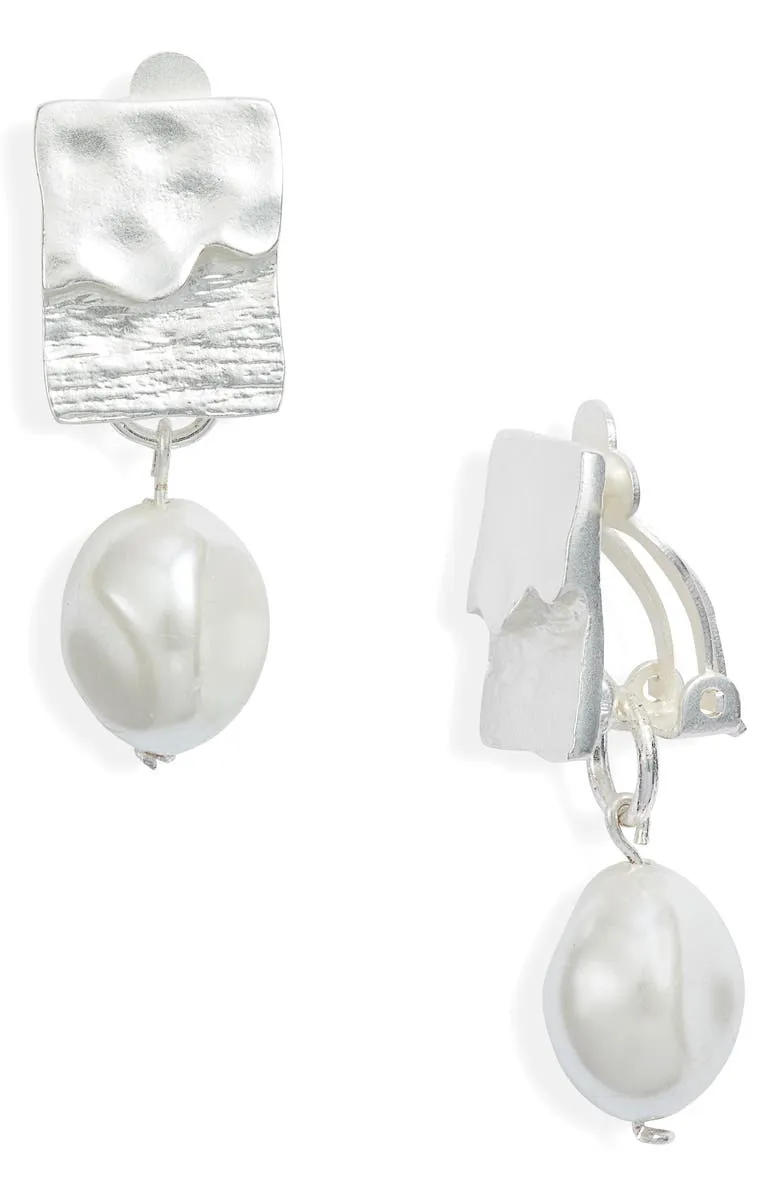 Pearl drop clip-on Earrings