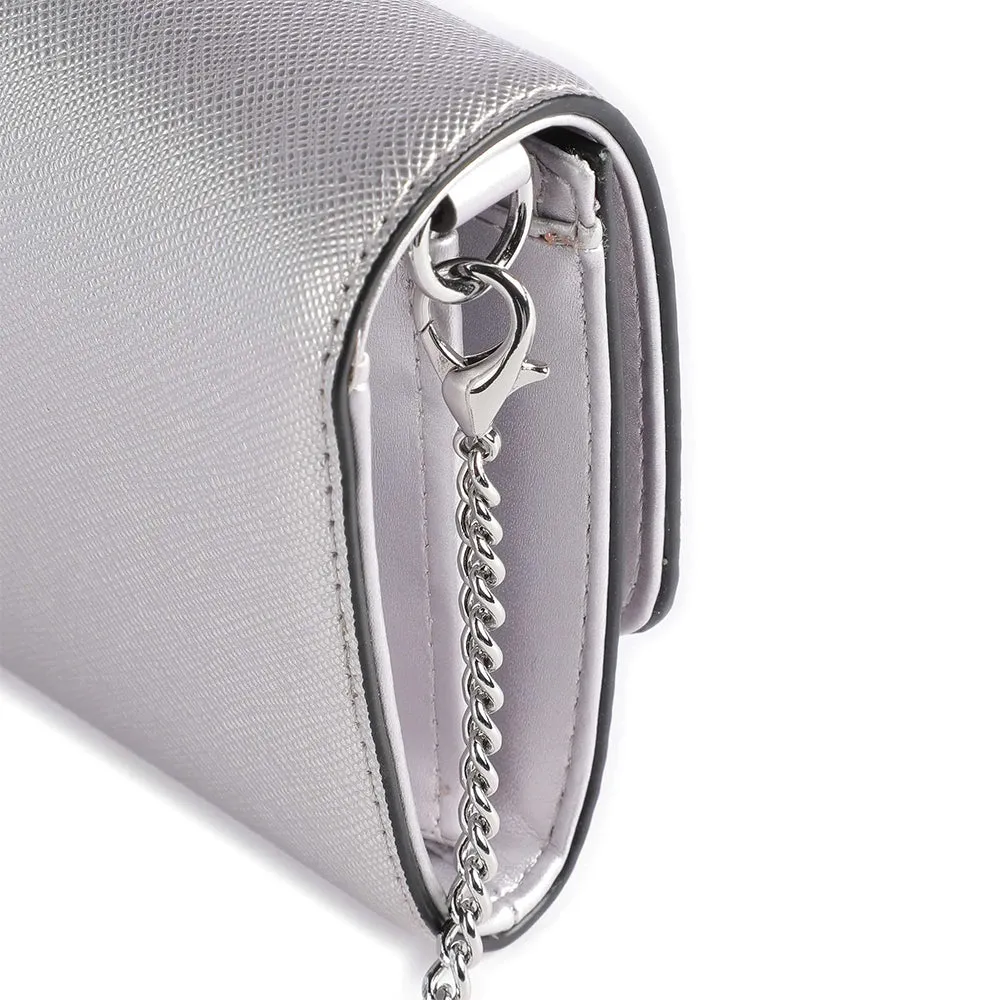 Pochette Donna con Tracolla LIU JO stampa Saffiano Silver