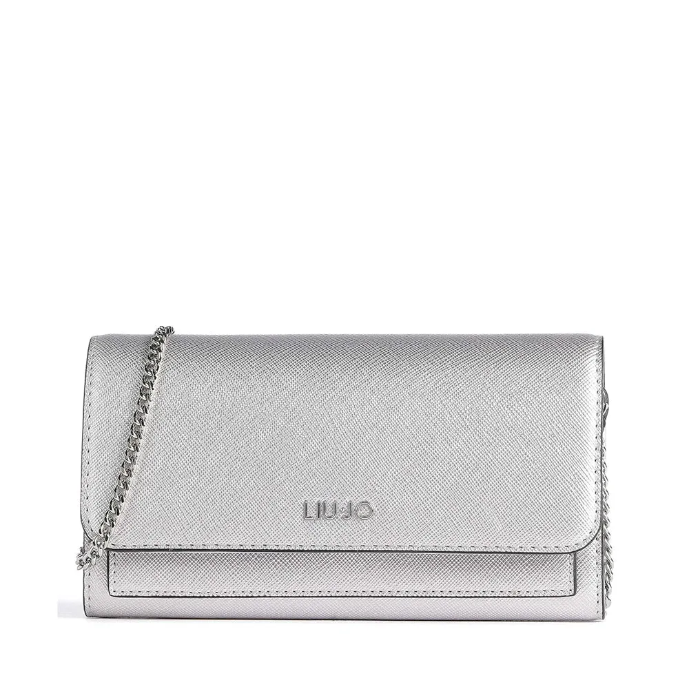 Pochette Donna con Tracolla LIU JO stampa Saffiano Silver