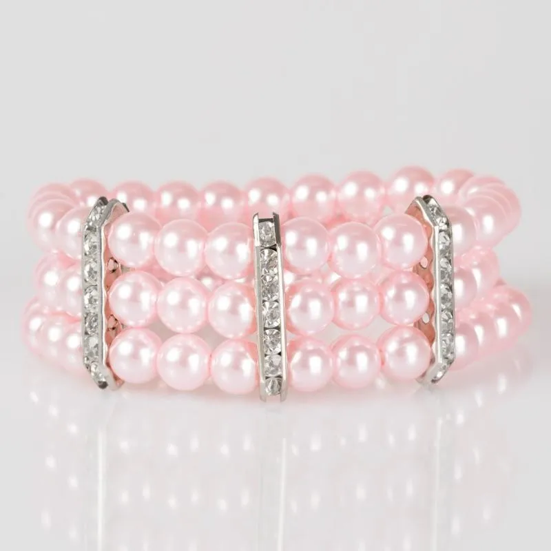 Put on Your GLAM Face Pink Stretchy Bracelet