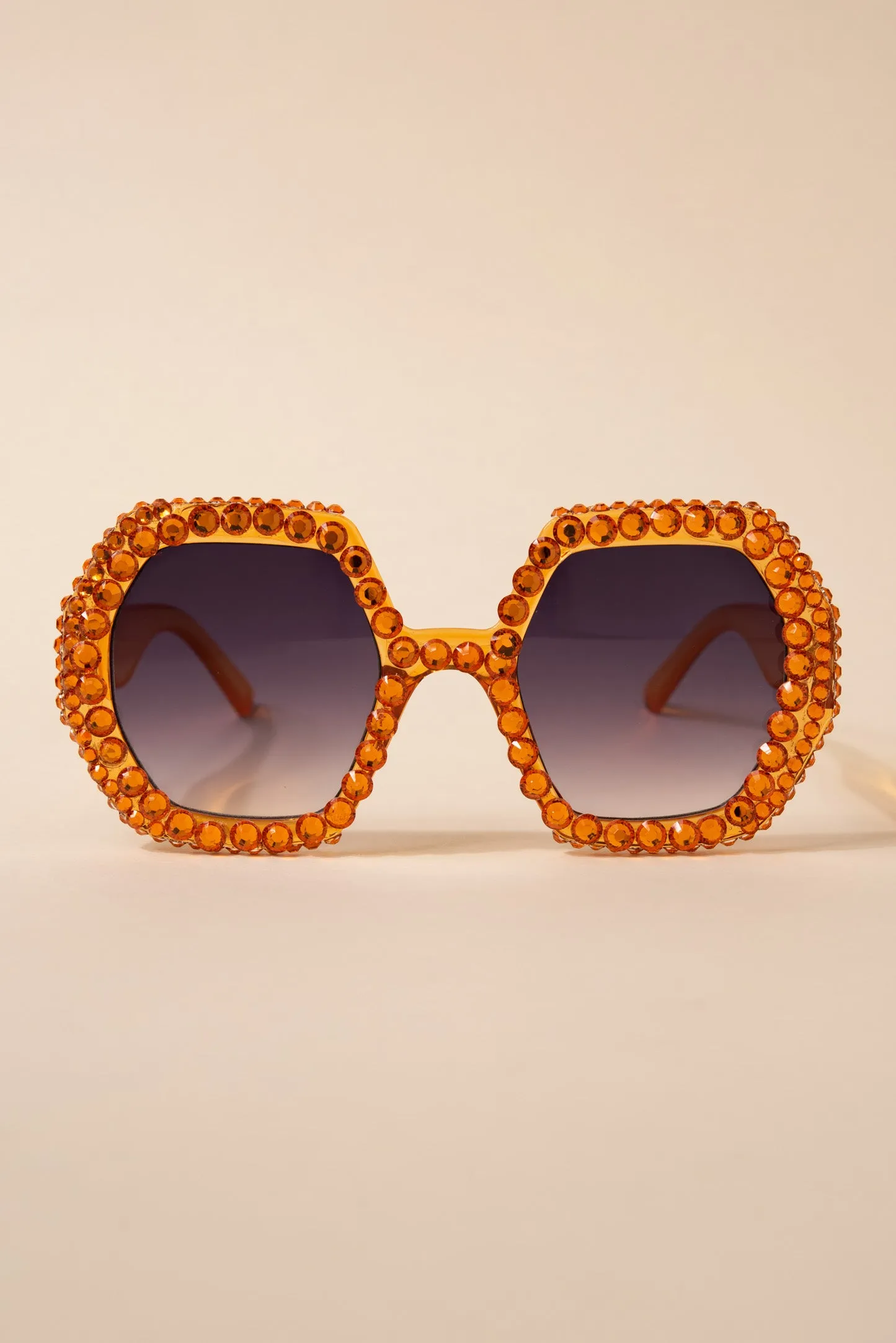 Regina Hexagon Frame Rhinestone Sunglasses