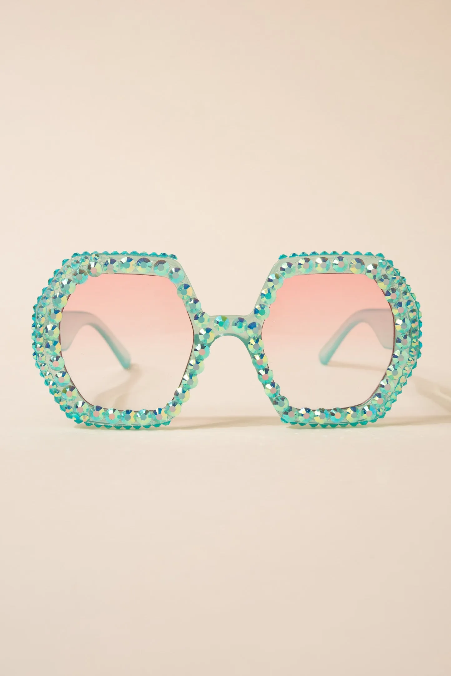 Regina Hexagon Frame Rhinestone Sunglasses